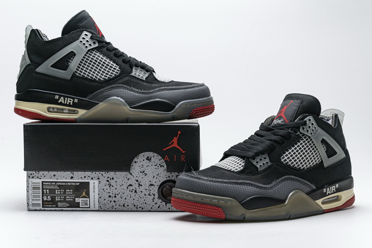 CV9388-001 OFF White x Air Jordan 4 Bred - view 1