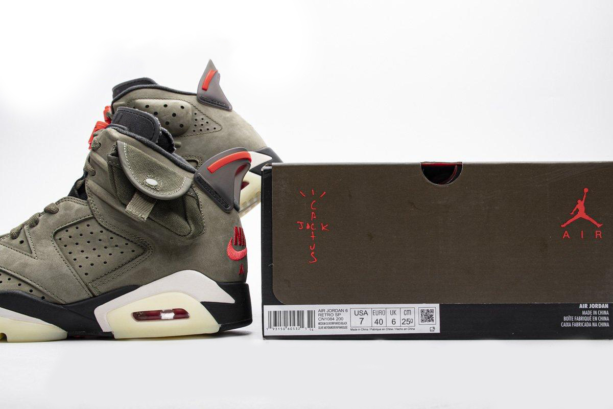 Travis Scott X Air Jordan 6 “Medium Olive” - view 5